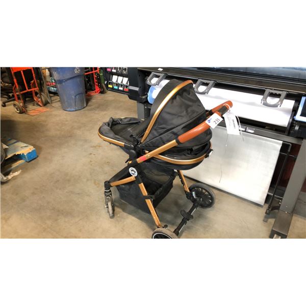 BLACK/GOLD BILY FRONT-FACING CONVERTIBLE STROLLER