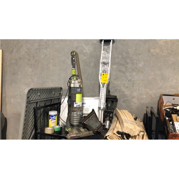 MIXED ITEMS INCL BAGLESS UPRIGHT VACUUM, KING SIZE SEVENTH HEAVEN DUVET, BED SLATS AND MORE
