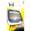 Image 3 : BIN OF MISC ITEMS INCL METAL YELLOW EMERGENCY BOX, DIGITAL CALENDAR, VINYL GLOVES AND MORE