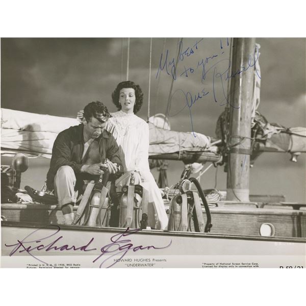Jane Russell‎ and ‎Richard Egan signed movie photo