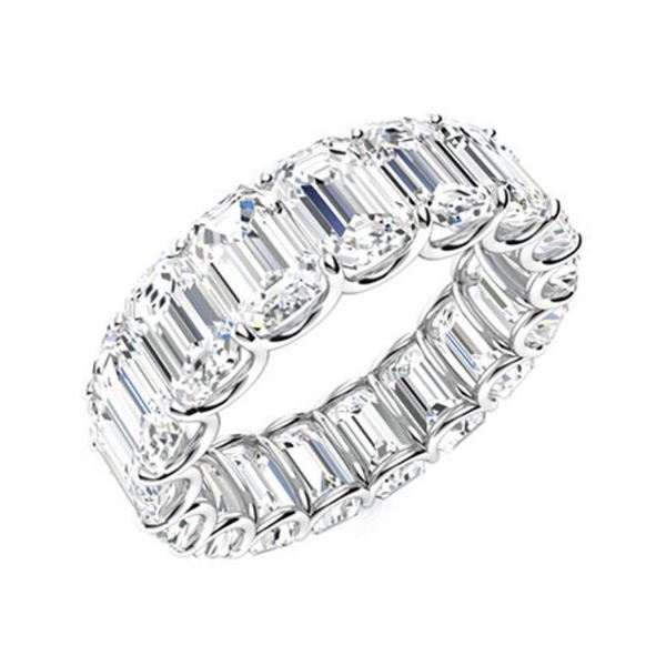 Gold & White Octagon Diamond 9 Cts Eternity Ring