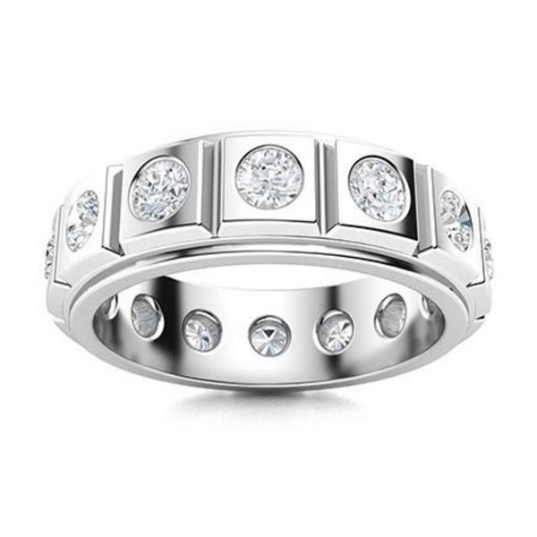 Gold & White Diamond 2 Cts Eternity Ring