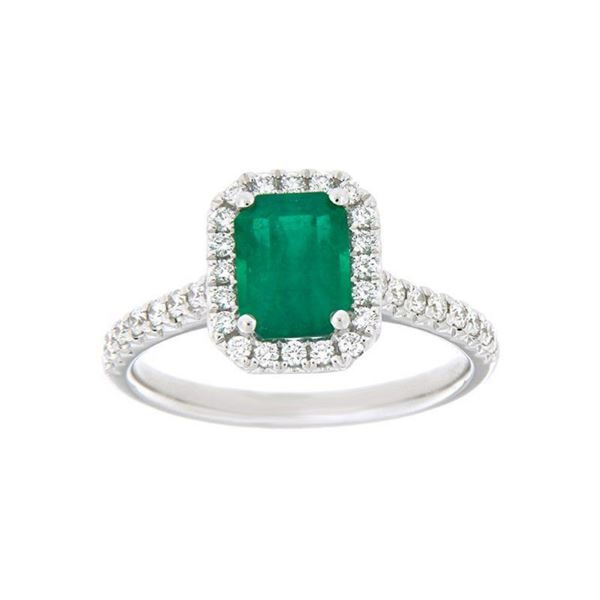 Emerald & Diamond 14k Gold Ring