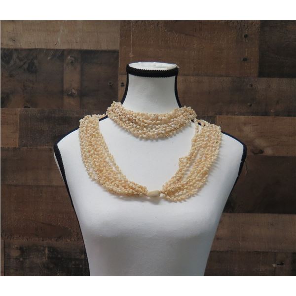 Niihau Shell Lei Momi Lenalena 8-Strand 46" Olepelepe Style w/ COA