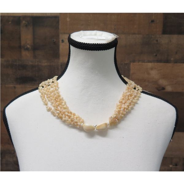 Niihau Shell Lei Momi Lenalena 5-Strand 20" Olepelepe Style w/ COA