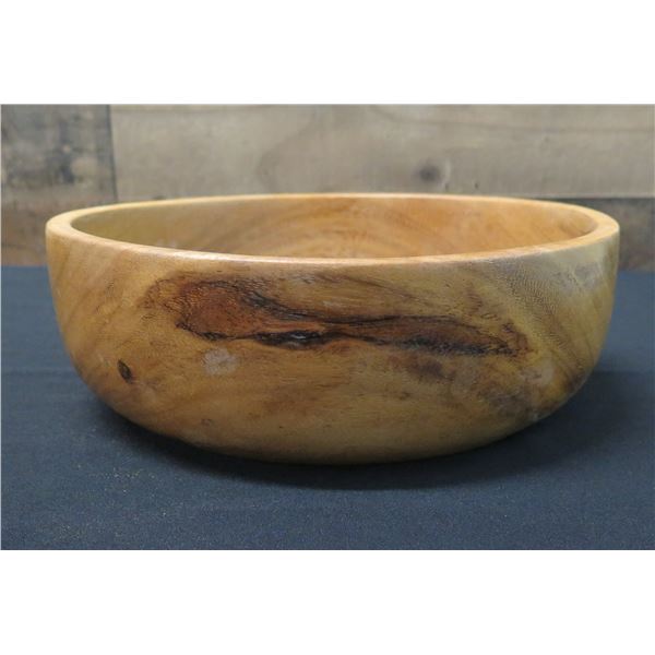 Vintage Wooden Calabash Bowl 11"Dia, 4"H