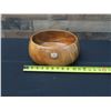 Image 11 : Vintage Wooden Presentation Calabash Bowl w/ Enameled Hawaiian Coat of Arms 11.5" Dia, 5"H