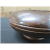 Image 11 : Monarchy Era Wooden Footed Umeke Bowl w/ Lid & Decorative Turning, Circa 1865  7.5" Dia, 4.5"H