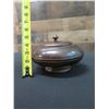Image 15 : Monarchy Era Wooden Footed Umeke Bowl w/ Lid & Decorative Turning, Circa 1865  7.5" Dia, 4.5"H