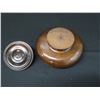 Image 7 : Monarchy Era Wooden Footed Umeke Bowl w/ Lid & Decorative Turning, Circa 1865  7.5" Dia, 4.5"H
