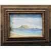 Image 1 : Mokapu Oil Painting by Mary Dorman '76, Framed 9.5" x 7.5"