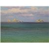 Image 3 : Outrigger Canoe w/ Mokulua Islands Oil on Canvas by Artist Binjim Zhen, School of Daniel Kim Hawaii,