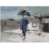 Image 4 : Alone Original Oil Painting by Hiroshi Tagami 1975, Framed 13" x 16"