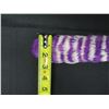 Image 10 : Hand-Sewn Hawaiian Feather Hatband Lei, Purple & White 25" x 3"W (Hat Not Included)