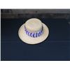 Image 2 : Hand-Sewn Hawaiian Feather Hatband Lei, Purple & White 25" x 3"W (Hat Not Included)