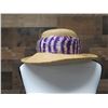 Image 7 : Hand-Sewn Hawaiian Feather Hatband Lei, Purple & White 25" x 3"W (Hat Not Included)