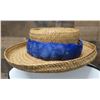 Image 1 : Hand-Sewn Hawaiian Feather Hatband Lei Circa 1935, Blue 28"x2"W (Hat Not Included)