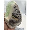 Image 6 : 5.88 X 3.65 INCH  GREEN FLUORITE WITH YELL0W BARITE SPECIMEN RETAIL $800