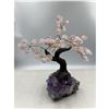Image 1 : 8 X 8 INCH  ROSE QUARTZ GEM CRYSTAL TREE WITH AMETHYST BASE HANDMADE