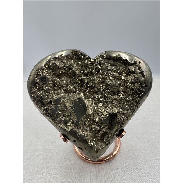 4 X 3.5 INCH  PYRITE CLUSTER HEART