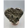 Image 1 : 4 X 3.5 INCH  PYRITE CLUSTER HEART