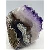Image 8 : 4.5 X3.6 INCH POLISHED AMETHYST GEODE WITH AGATE FORMATION ON SIDES