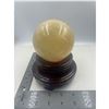Image 4 : 87.3 MM HONEY CALCITE SPHERE WITH STAND
