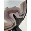Image 10 : 10 INCH PINK AND BLACK UNQUIE NATURAL FORMATION AGATE SLICE