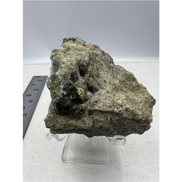3.2 INCH  GREEN GARNET IN MATRIX SPECIMEN