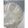 Image 6 : 75 MM LARGE CLEAR QUARTZ SPHERE WITH YELLOW INCULSION