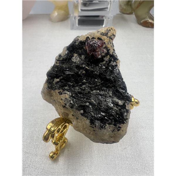 2.4 INCH GENUINE RUBY IN BLACK TOURMALINE MATRIX  SPECIMEN