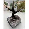 Image 4 : 6.2 X 6  INCH GREEN AVENTURINE BONSAI TREE WITH AMETHYST BASE