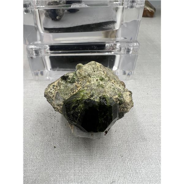 1.5 INCH  RARE GREEN GARNET IN MATRIX SPECIMEN