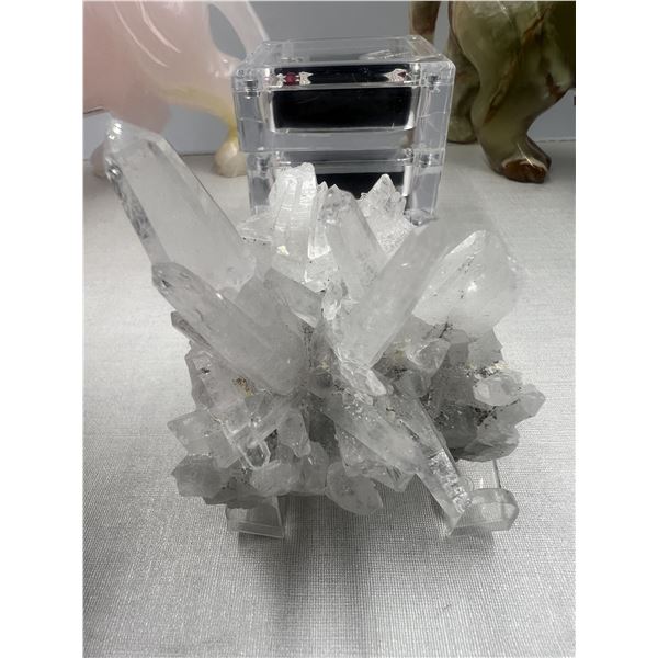 2.79 INCH  CLEAR QUARTZ WITH PYRITE SPECIMEN