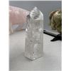 Image 4 : 4 INCH  CLEAR QUARTZ TOWER IN AURA INCULSION