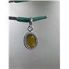 Image 3 : 5.40 CT NATURAL YELLOW SAPPHIRE  SILVER PENDANT OVAL CUT CERTIFICATION