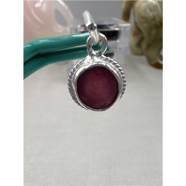 4.60 CT NATURAL RUBY  SILVER PENDANT OVAL CUT CERTIFICATION