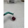 Image 2 : 4.60 CT NATURAL RUBY  SILVER PENDANT OVAL CUT CERTIFICATION