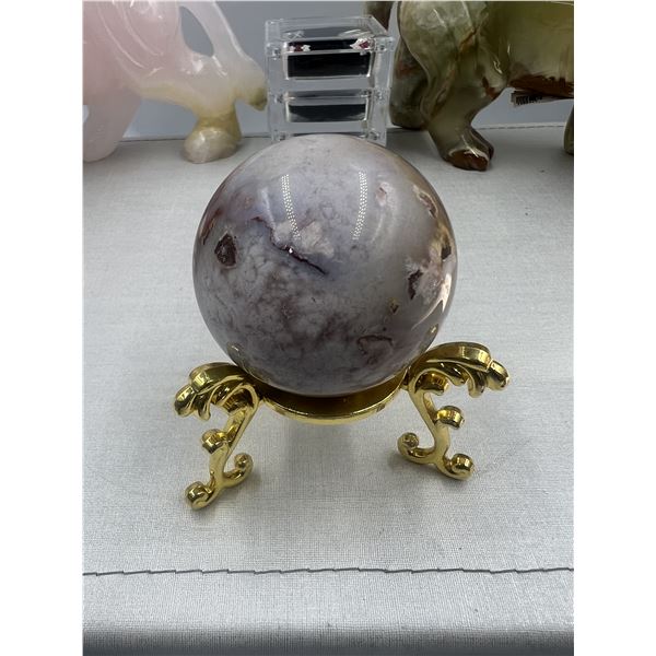 2.09 INCH  53.1 MM FLOWER AGATE SPHERE