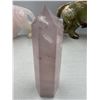 Image 4 : 3.7 INCH  ROSE QUARTZ WITH INCLUSION TOWER