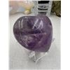 Image 2 : 2.1 INCH  AMETHYST  CRYSTAL HEART(GOOD AURA SHINE)