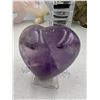 Image 4 : 2.1 INCH  AMETHYST  CRYSTAL HEART(GOOD AURA SHINE)
