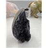 Image 2 : 3.1 INCH BLACK AMETHYST GEODE FLAME (BEAUTIFUL WITH SHINE)