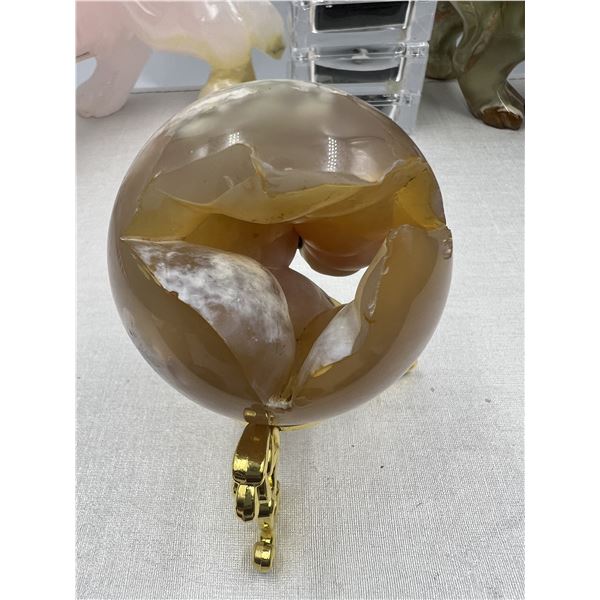 2.3 INCH FLOWER AGATE PORTAL FORMATION  WITH DRUZY SPHERE