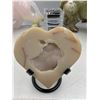 Image 1 : 3.1 INCH AGATE SLICE  HEART WITH DRUZY