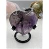 Image 1 : 2.2 INCH AMETHYST CRYSTAL HEART { HIGH GRADE )