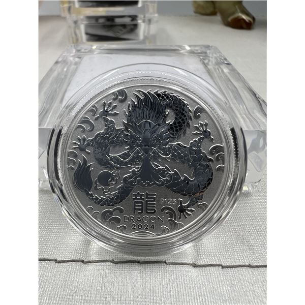 NEW 2024 1/2 oz AUSTRALIA DRAGON REVERSE PROOF 50 CENT SILVER COIN 1952-2022 UNC