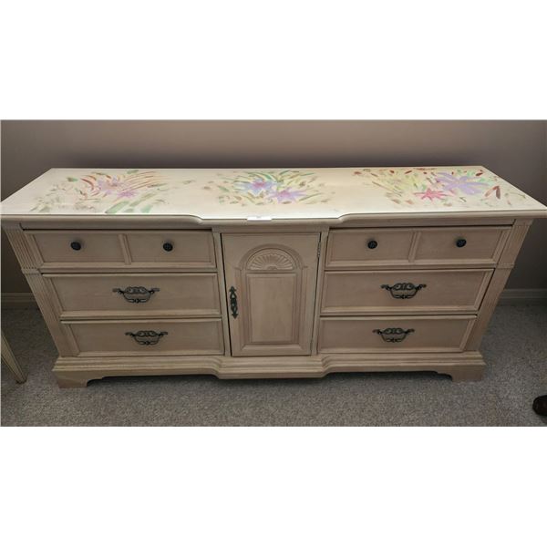Handpainted Whitewash Dresser