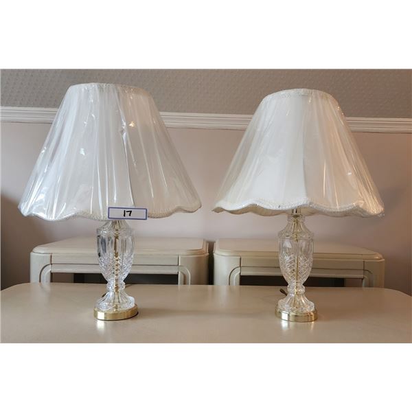 2 Glass & Gold Plated Lamps