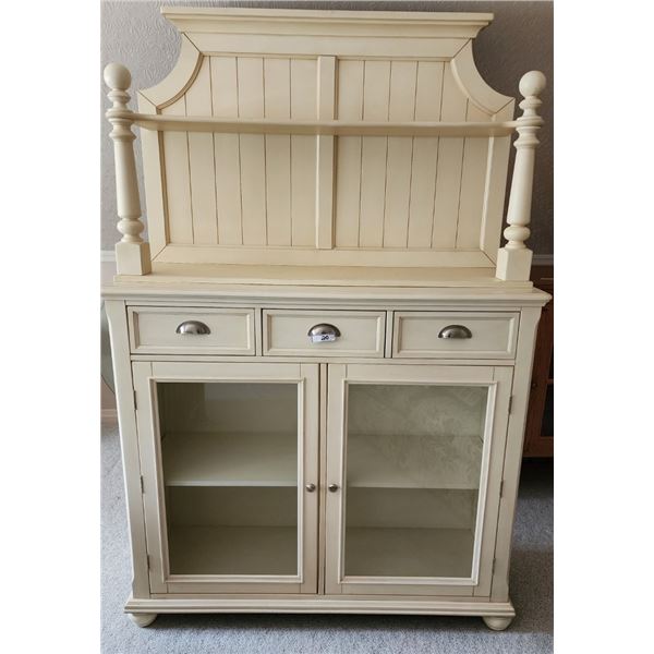 Broyhill Hutch with Felt Lined Drawers, Nickel Pulls, Glass Cabinets